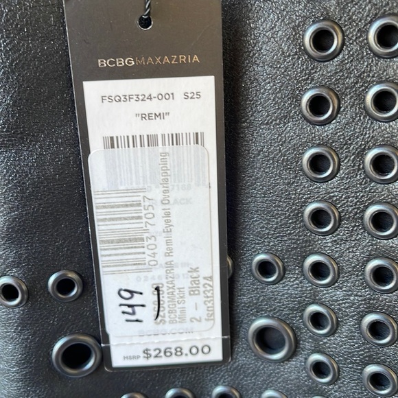 BCBGMAXAZRIA Remi Eyelet Faux Leather Skirt 2 NWT - Picture 9 of 9